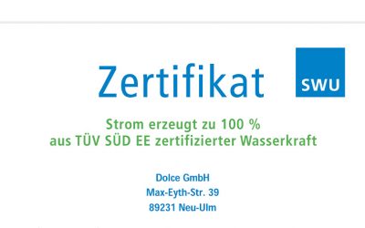 SWU Naturstromzertifikat